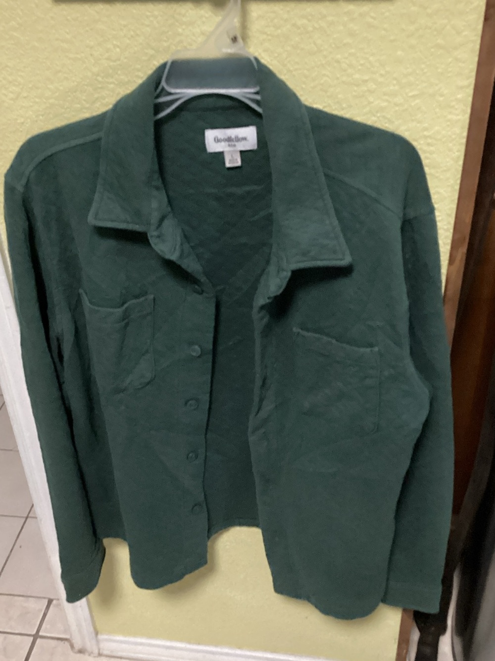 Goodfellow & Co Dark Green Quilted Button-Up Jacket